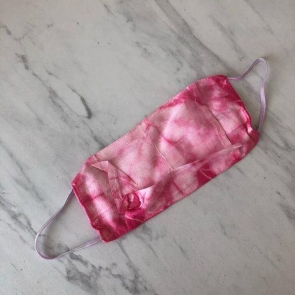 Posh Love Tie Dye Face Mask Pink White NWT - Picture 3 of 3